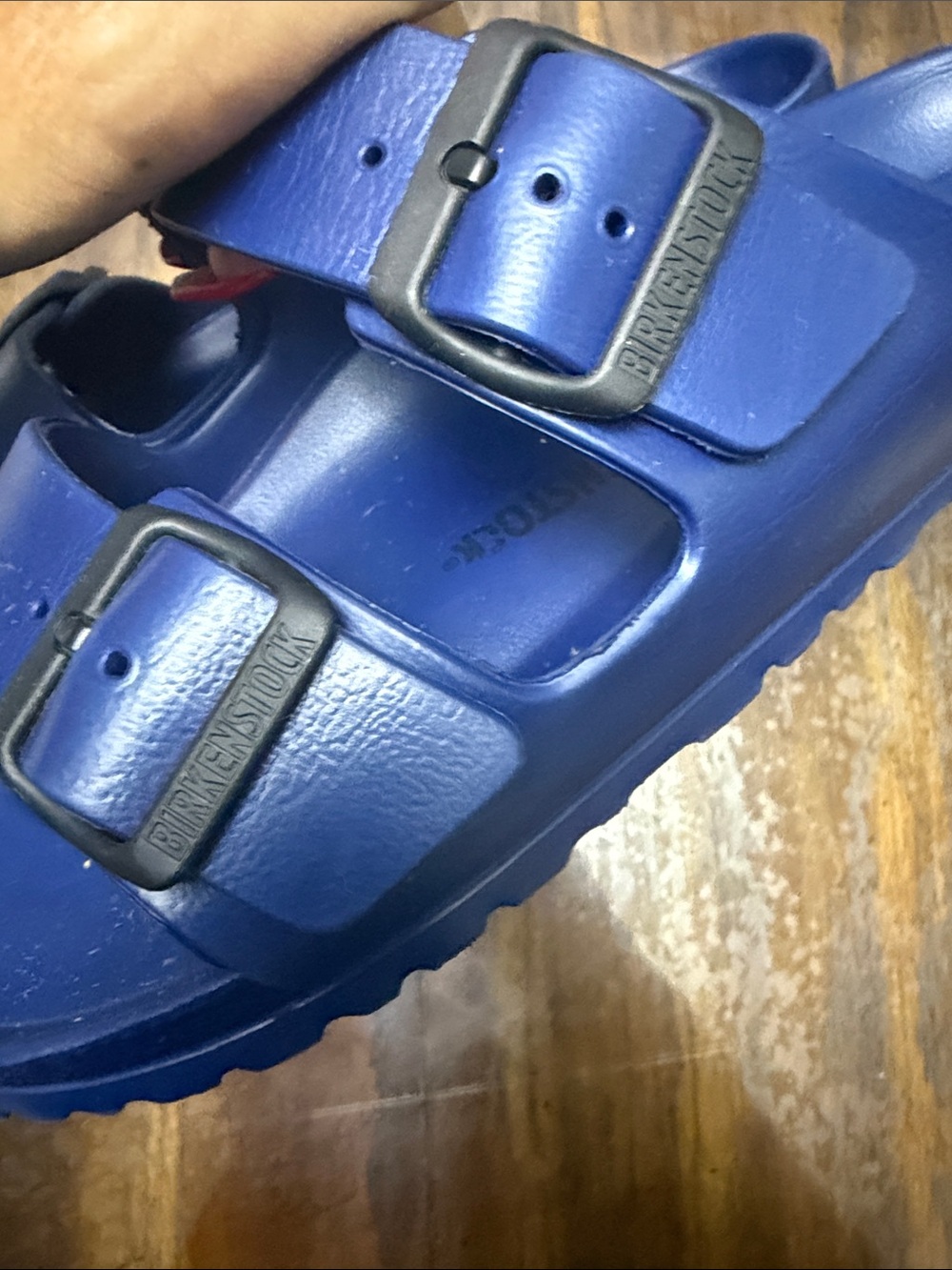 Birkenstock Blue Double-Buckle Slide Sandals - Picture 3 of 6